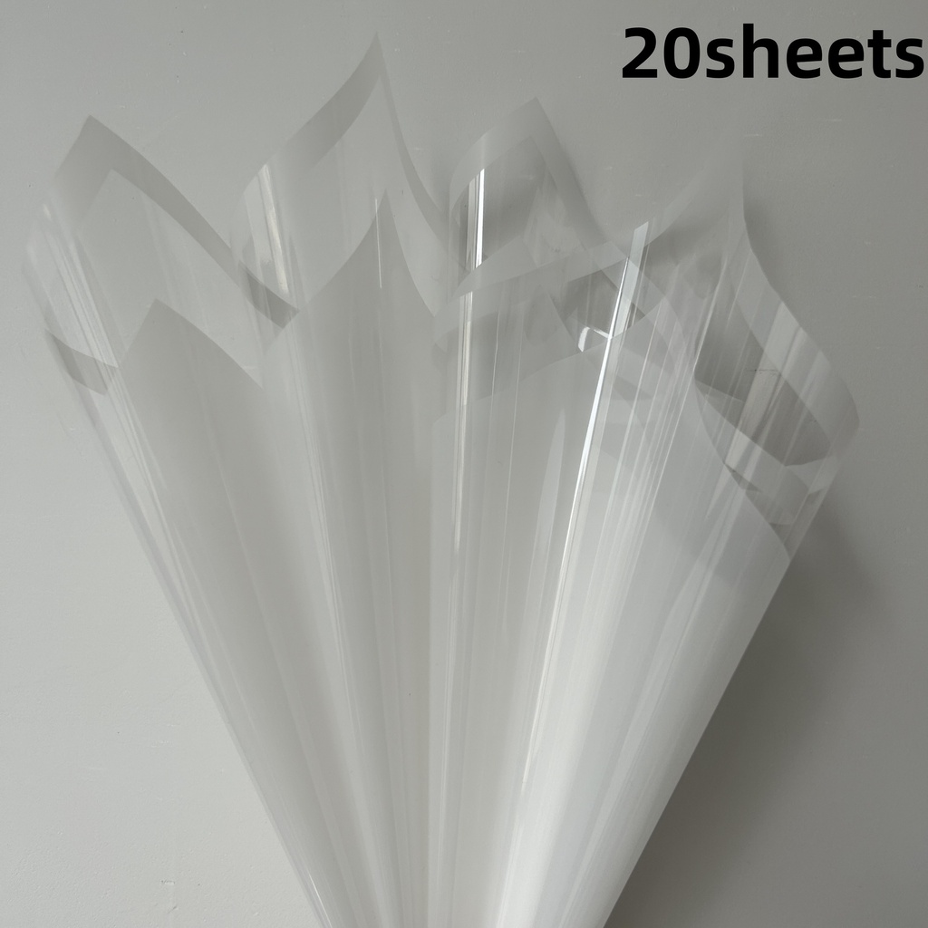 [FS0017] Flower Bouquet Wrapping Paper - Transparent Glass - White - 20 per Pack