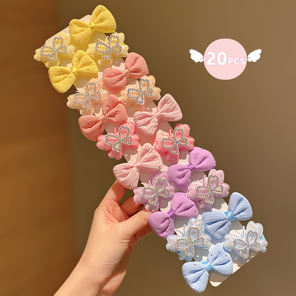 [HCG-B-20] Hair Clips for Girls - Bow - 20 pcs