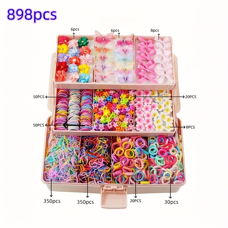 [HAS-ACSF-898] Hair Accessories Set -  Assorted Cute Sweet Flower - 898 pcs