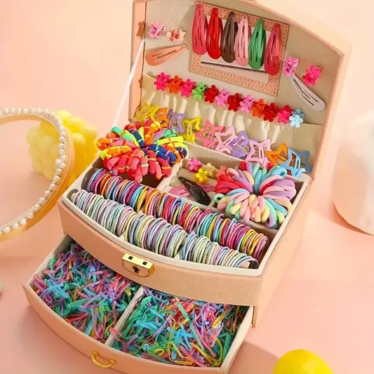 Hair Accessories Set - Simple Girls Elastic Colorful Hair Bands - 1340 pcs