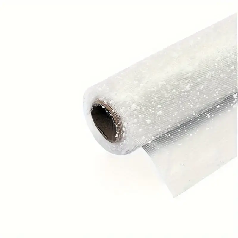 Flower Bouquet Wrapping Paper - Handmade Silk Ribbon (15x350cm) Roll - White