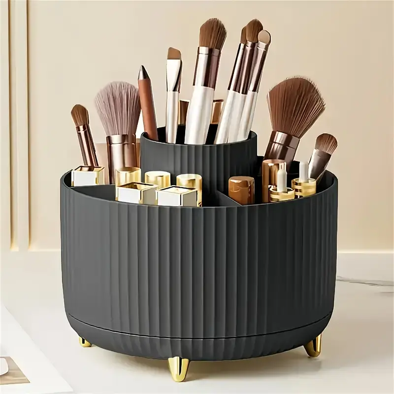 [O0001] Makeup Organizer - 360 Rotatable - 5 Compartment - Black