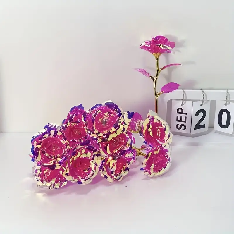 Artificial Roses - Galaxy Golden Foil - Pink