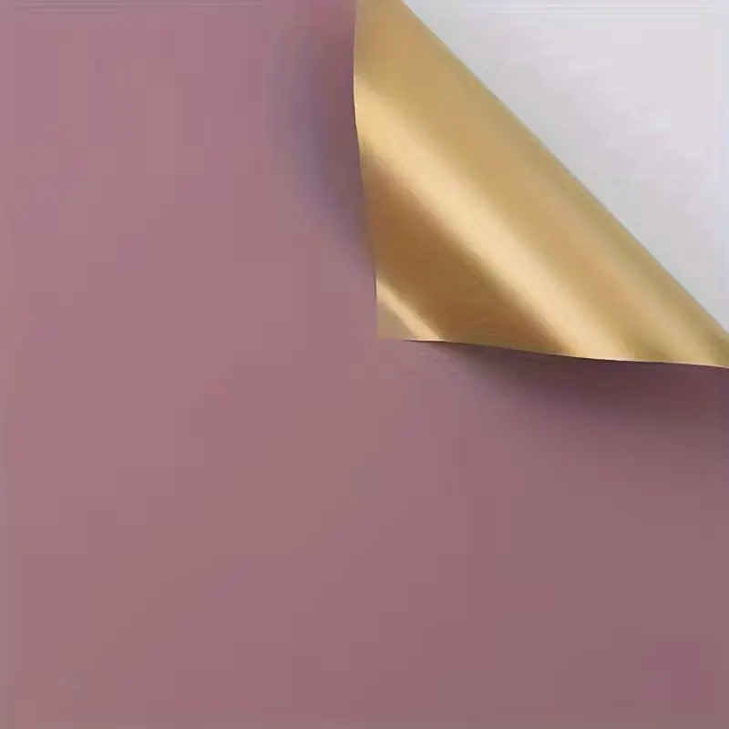 [FS0025] Flower Bouquet Wrapping Paper - Double-sided Bean Paste + Golden Color