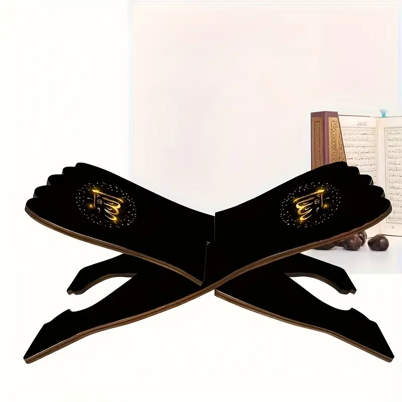 Wooden Book Stand - Bohemian Arabic Calligraphy