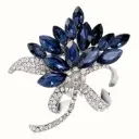 Woman's Brooch - Rhinestone Blue Sapphire-Effect