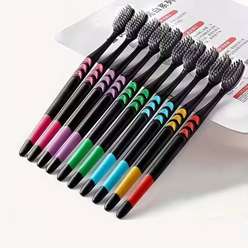 Toothbrush for Adult - Random Color Bamboo Charcoal Soft Bristles, 50pcs