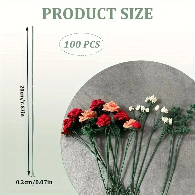 Floral Wire 10-Piece - Green Plastic-Coated (20x0.2cm) M