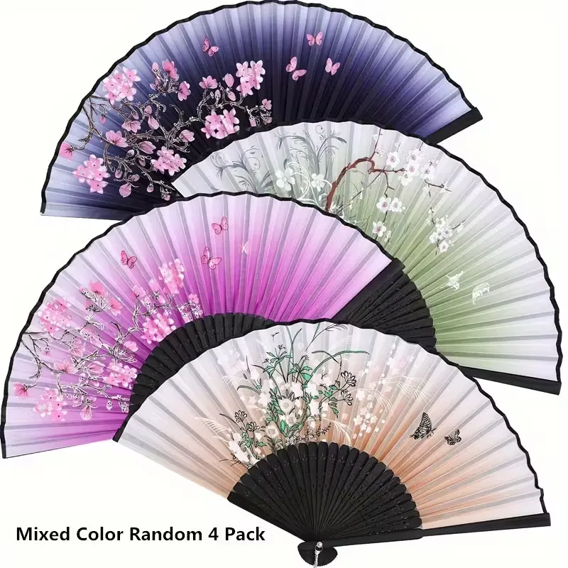 Bamboo Floral Fans