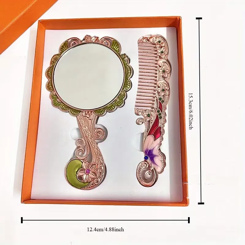 Makeup Mirror with an Embossed Pattern