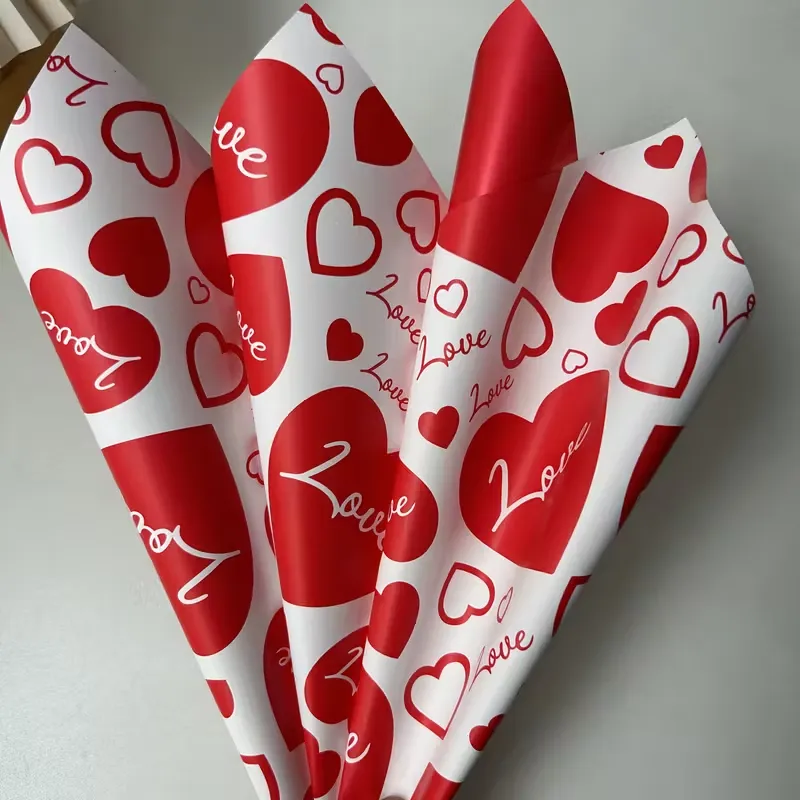 Wrapping Paper for Flower - Love and Heart Pattern