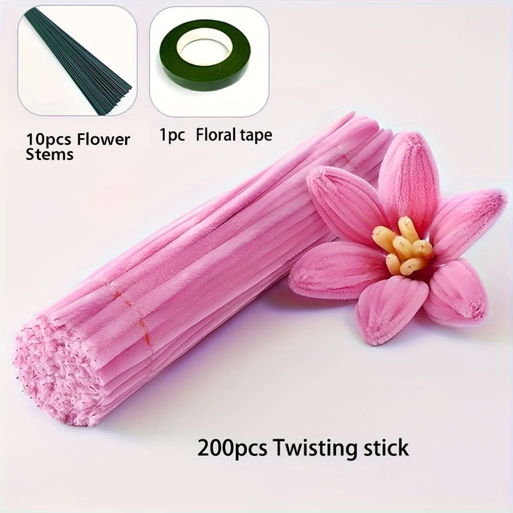 [PCFS-PK-211] Pipe Cleaner Flower Set in Pink 211pcs